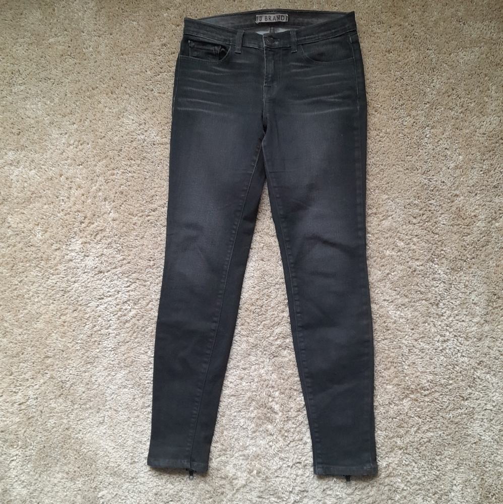 J.Brand jeans coat storm gray coated skinny jeans women's 28